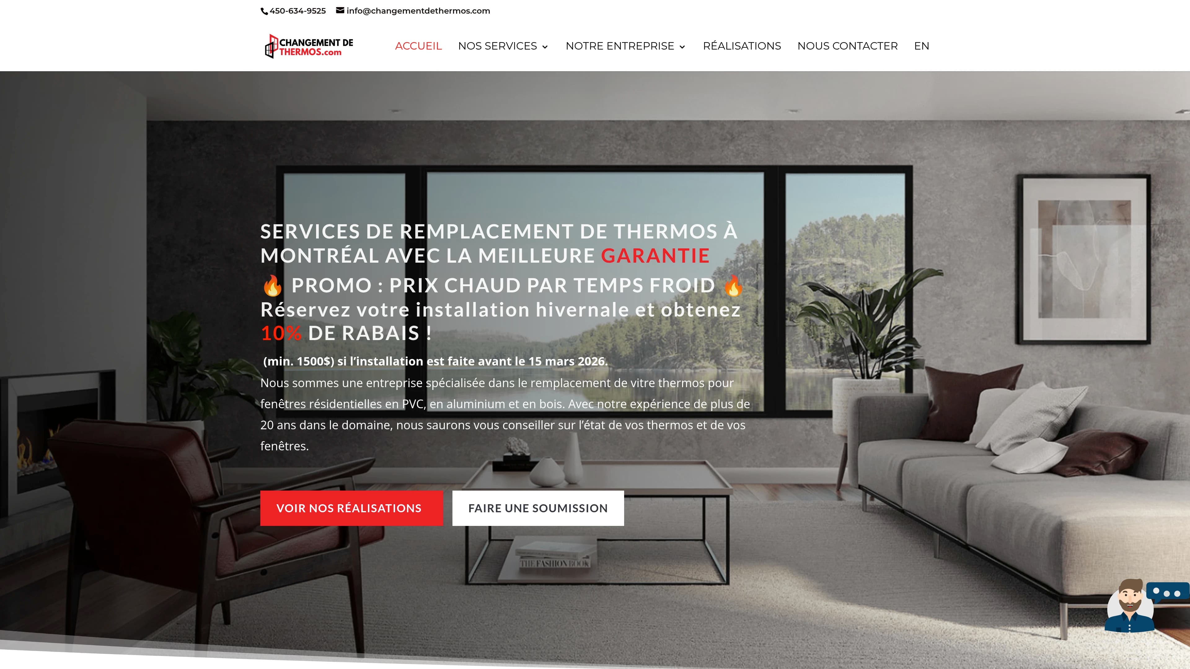 Changement de Thermos public website screenshot