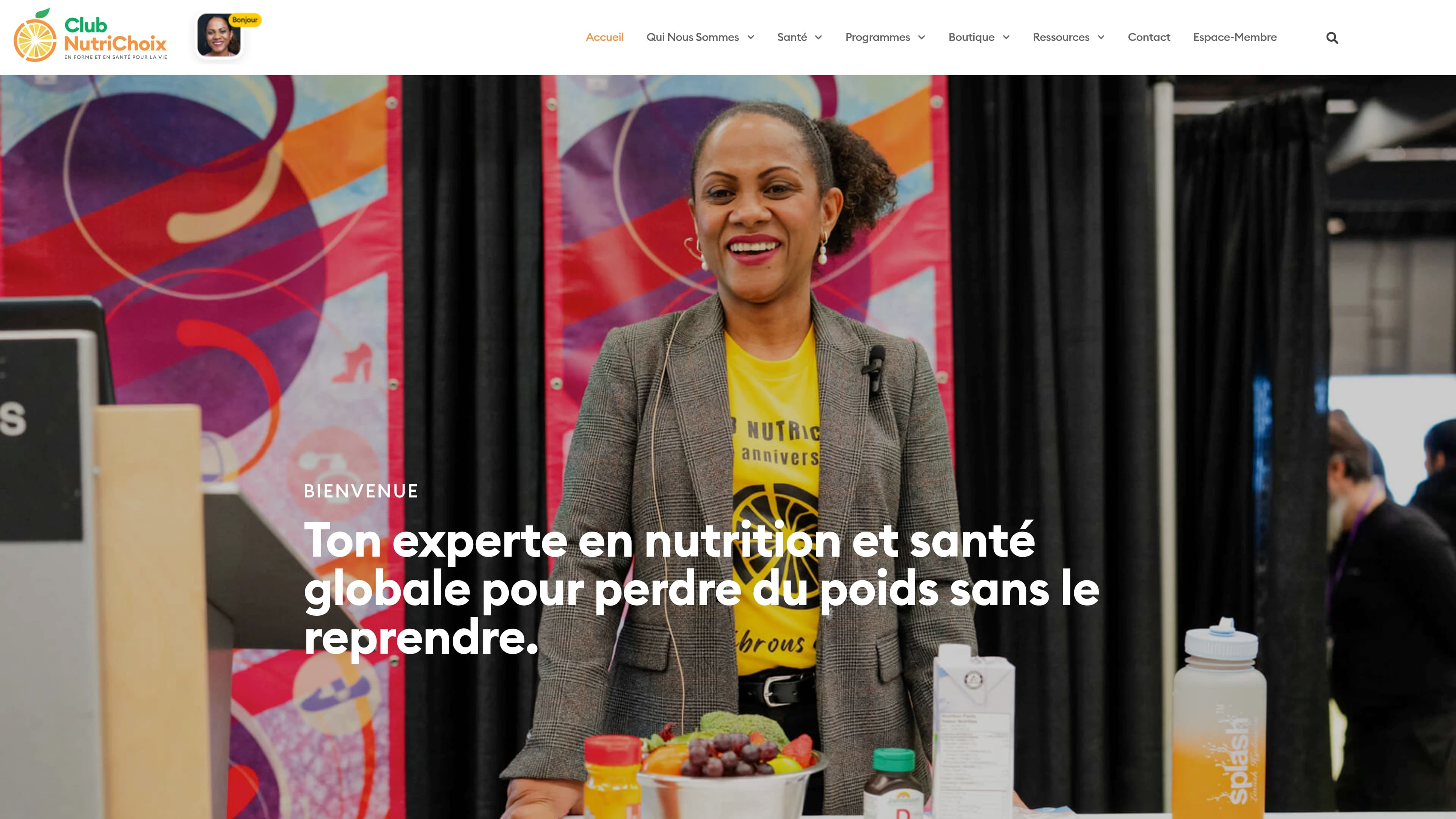 Club Nutri Choix public website screenshot