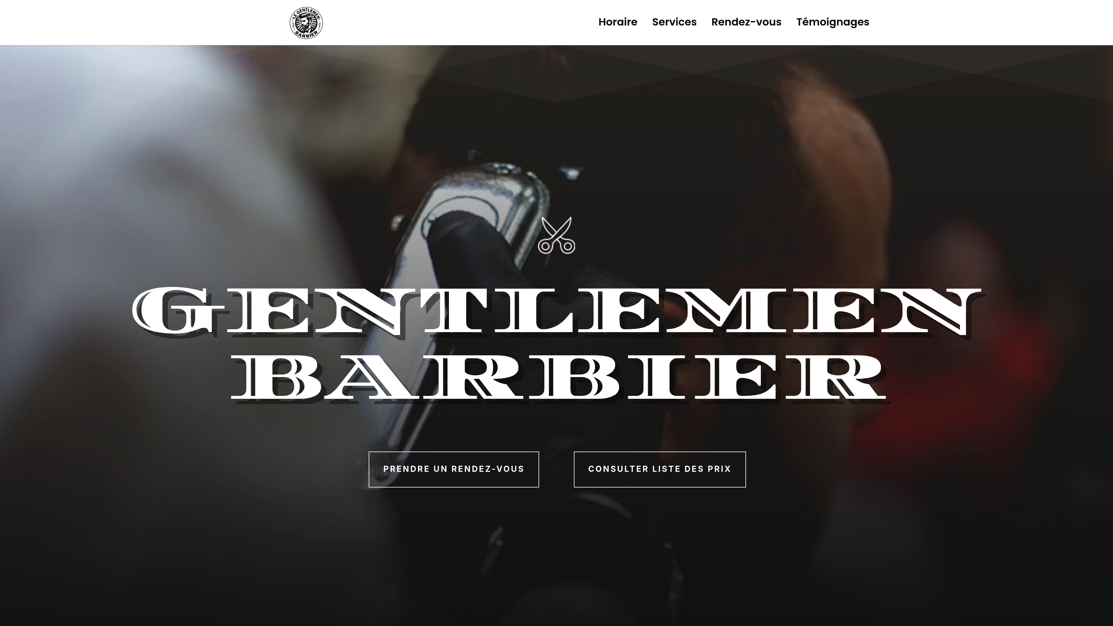Gentlemen Barbier public website screenshot